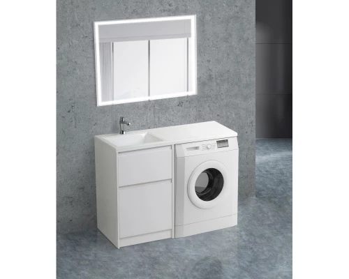 Тумба с раковиной Bianco Opaco 120,3 см BelBagno Kraft KRAFT-LVD-580/1200-2C-PIA-BO + BB1200/480-LV-MR-L