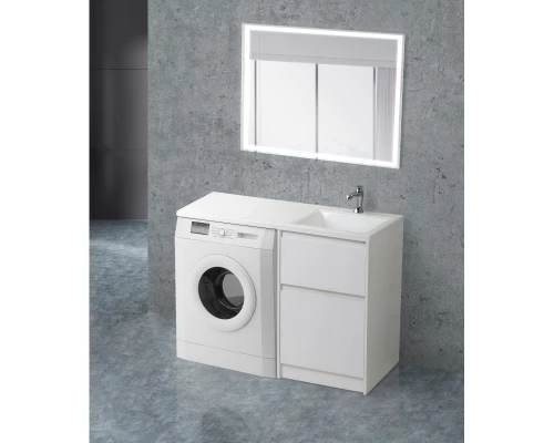 Тумба с раковиной Bianco Opaco 120,3 см BelBagno Kraft KRAFT-LVD-580/1200-2C-PIA-BO + BB1200/480-LV-MR-R