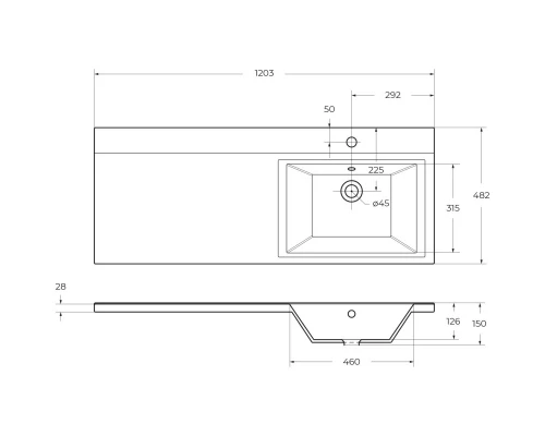 Тумба с раковиной Pino Pasadena 120,3 см BelBagno Kraft KRAFT-LVD-580/1200-2C-PIA-PP + BB1200/480-LV-MR-R