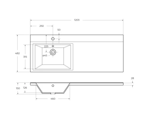 Тумба с раковиной Pino Pasadena 120,3 см BelBagno Kraft KRAFT-LVD-580/1200-2C-PIA-PP + BB1200/480-LV-MR-L