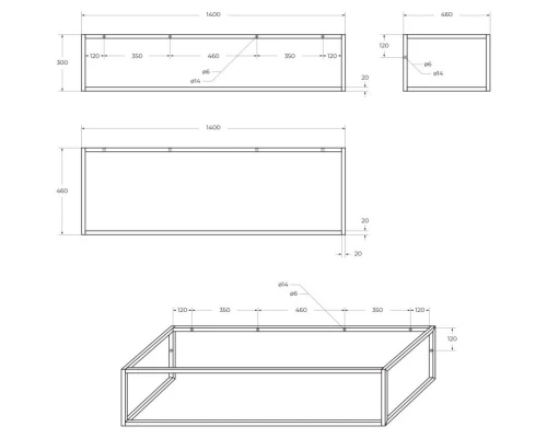 Консоль для раковины Nero BelBagno Kraft EK-140-ST