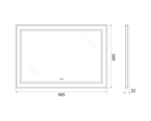 Зеркало 98,5x68,5 см BelBagno Kraft SPC-KRAFT-985-685-TCH-WARM-NERO