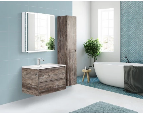 Зеркальный шкаф 80x80 см BelBagno Marino SPC-MAR-800/800-2A-LED-TCH