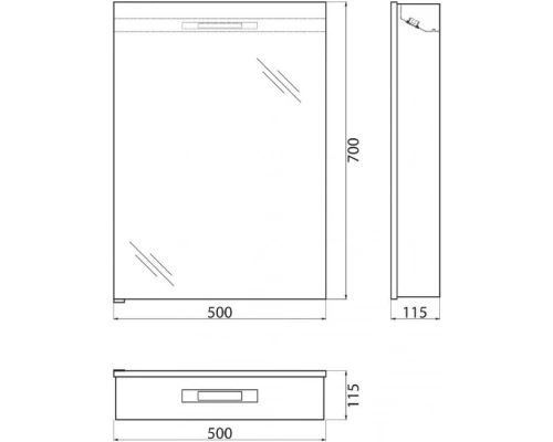 Зеркальный шкаф 50x70 см BelBagno SPC-1A-DL-BL-500