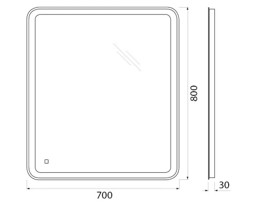 Зеркало 70x80 см BelBagno Marino SPC-MAR-700-800-LED-TCH