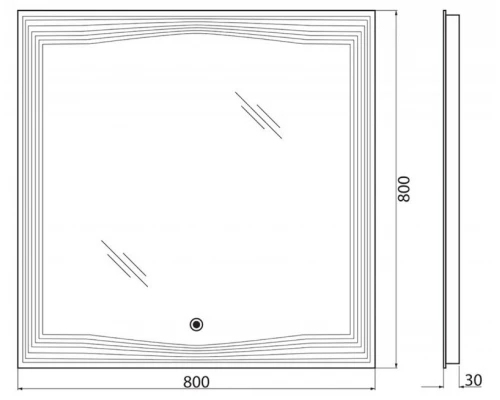 Зеркало 80x80 см BelBagno SPC-LNS-800-800-LED-TCH