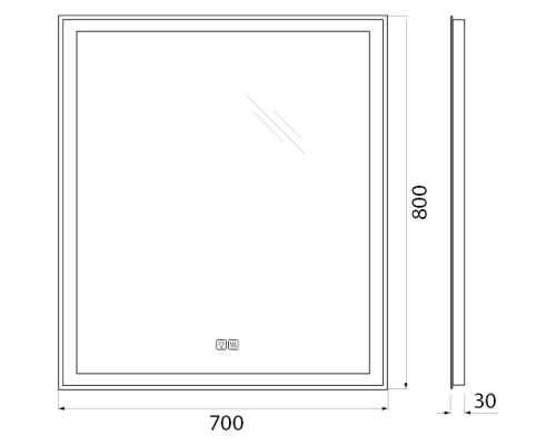 Зеркало 70x80 см BelBagno SPC-GRT-700-800-LED-TCH-WARM