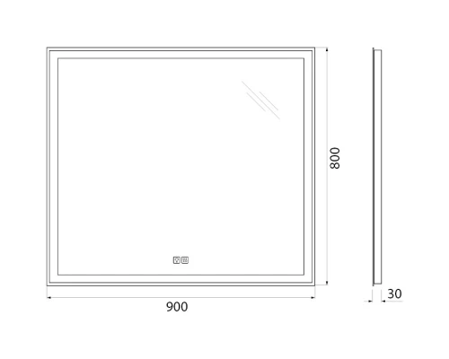 Зеркало 90x80 см BelBagno SPC-GRT-900-800-LED-TCH-WARM
