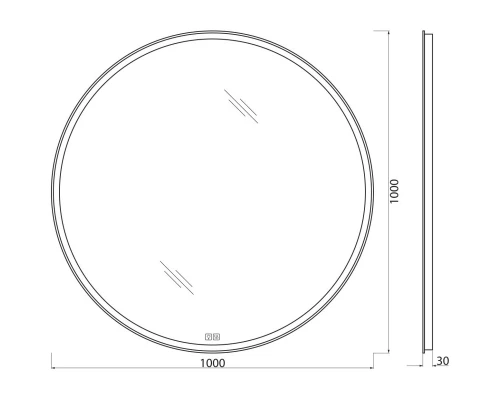 Зеркало 100x100 см BelBagno SPC-RNG-1000-LED-TCH-WARM