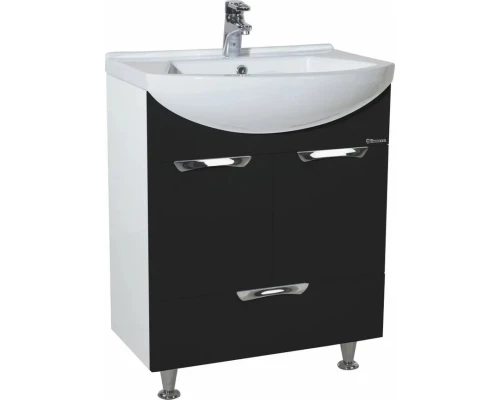 Тумба черный глянец/белый глянец 54 см Bellezza Альфа 4638808070046