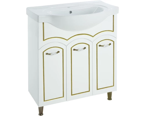 Тумба белый глянец золотая патина 77 см Bellezza Амелия 4630313000389