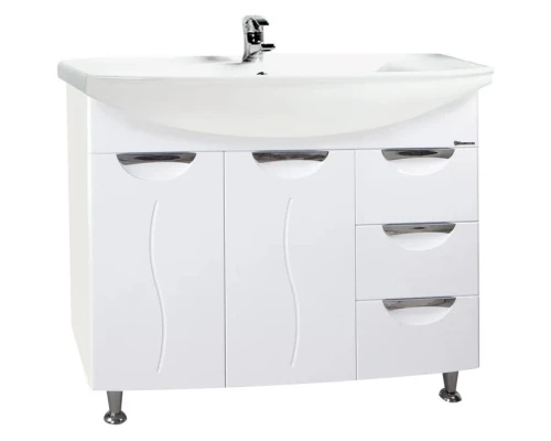 Тумба белый глянец 102,3 см с бельевой корзиной Bellezza Глория 4638518080014