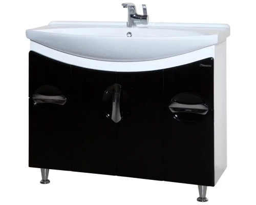 Тумба черный глянец/белый глянец 101 см Bellezza Лагуна 4632118110041