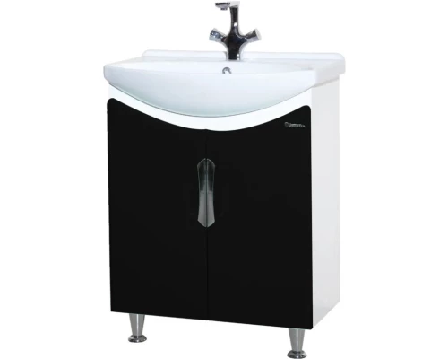 Тумба черный глянец/белый глянец 63 см Bellezza Лагуна 4632110240043