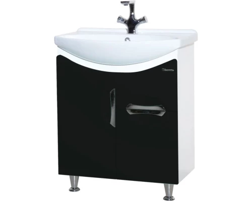 Тумба черный глянец/белый глянец 63 см Bellezza Лагуна 4632110090044