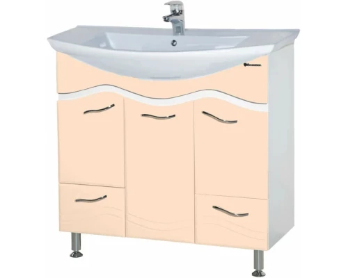 Тумба бежевый глянец/белый глянец 82,8 см Bellezza Мари 4632914000225