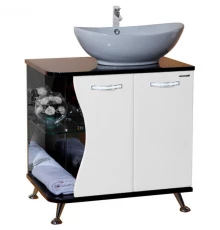 Тумба белый глянец/черный глянец 71 см Bellezza Рио 4633611241263