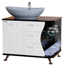 Тумба белый глянец/черный глянец 91 см Bellezza Рио 4633615142269