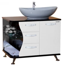 Тумба белый глянец/черный глянец 91 см Bellezza Рио 4633615141262