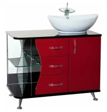 Тумба красный глянец/черный глянец 91 см Bellezza Рио 4633615141217