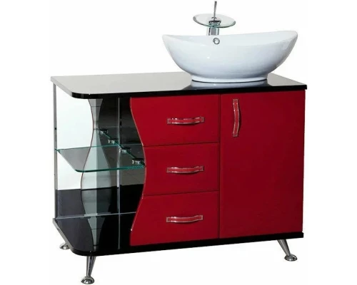 Тумба красный глянец/черный глянец 91 см Bellezza Рио 4633615141217