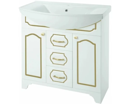 Тумба белый глянец золотая патина 102,4 см Bellezza Тиффани 4630518110388