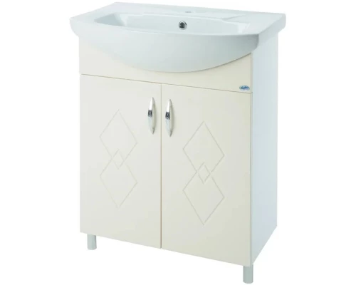 Тумба бежевый глянец/белый глянец 44,5 см Bellezza Элеганс 4638606240078