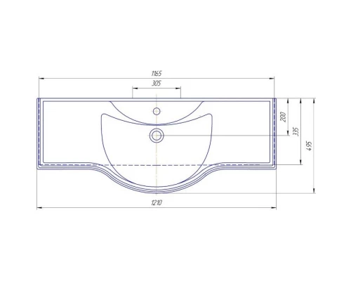 Тумба с раковиной белый глянец 121 см Bellezza Абрис 4639719090017 + 4640021060957