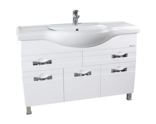 Тумба с раковиной белый глянец 121 см Bellezza Абрис 4639719090017 + 4640021060957