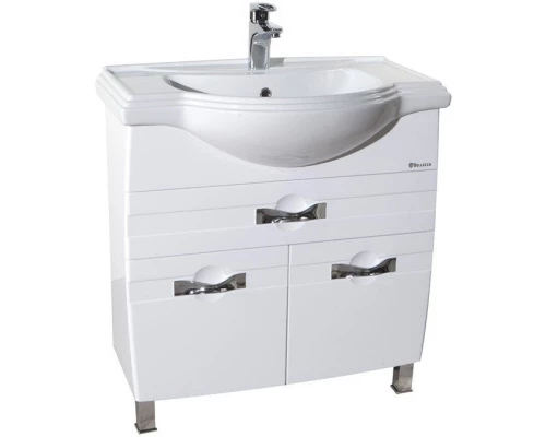 Тумба с раковиной белый глянец 66,5 см Bellezza Абрис 4639719100013 + 4640021061268