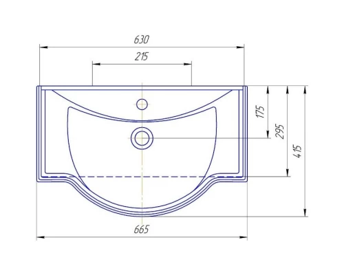 Тумба с раковиной белый глянец 66,5 см Bellezza Абрис 4639719100013 + 4640021061268