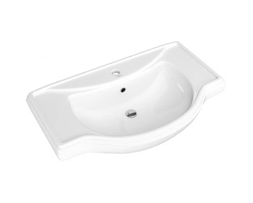 Тумба с раковиной белый глянец 81 см Bellezza Абрис 4639719130010 + 4620008198941