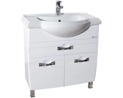 Тумба с раковиной белый глянец 81 см Bellezza Абрис 4639719130010 + 4620008198941