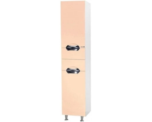 Пенал напольный с бельевой корзиной бежевый глянец/белый глянец L/R Bellezza Альфа 4628804120074