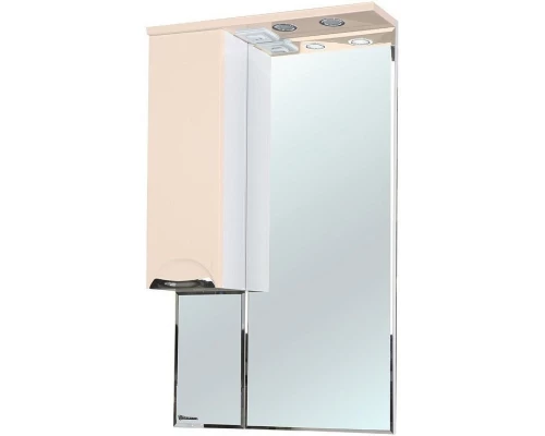 Зеркальный шкаф 55x100 см бежевый глянец/белый глянец L Bellezza Альфа 4618808002070