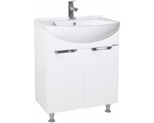 Тумба с раковиной белый глянец 55 см Bellezza Альфа 4638808000012 + 4607152360660