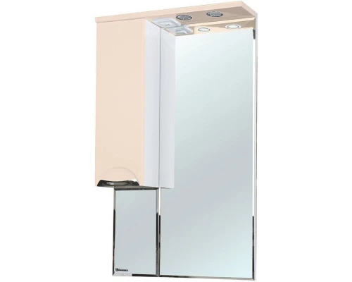 Зеркальный шкаф 65x100 см бежевый глянец/белый глянец L Bellezza Альфа 4618810002075
