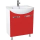 Тумба с раковиной красный глянец/белый глянец 65 см Bellezza Альфа 4638810000031 + 4640021622155