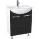 Тумба с раковиной черный глянец/белый глянец 65 см Bellezza Альфа 4638810000048 + 4640021622155