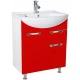 Тумба с раковиной красный глянец/белый глянец 65 см Bellezza Альфа 4638810090032 + 4640021622155