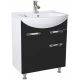 Тумба с раковиной черный глянец/белый глянец 65 см Bellezza Альфа 4638810090049 + 4640021622155