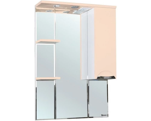 Зеркальный шкаф 75x100 см бежевый глянец/белый глянец R Bellezza Альфа 4618812001076