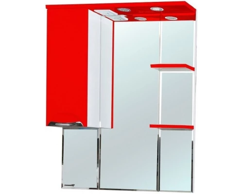 Зеркальный шкаф 75x100 см красный глянец/белый глянец L Bellezza Альфа 4618812002035