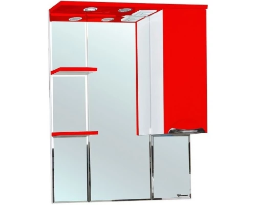 Зеркальный шкаф 75x100 см красный глянец/белый глянец R Bellezza Альфа 4618812001038