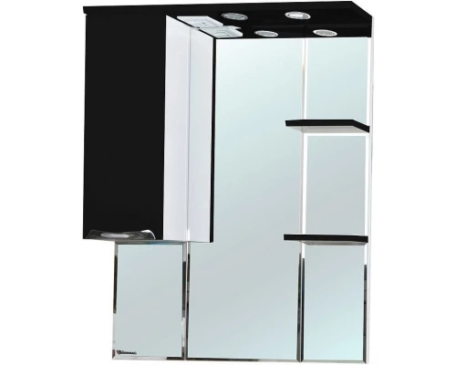 Зеркальный шкаф 75x100 см черный глянец/белый глянец L Bellezza Альфа 4618812002042