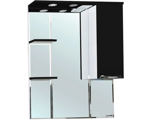 Зеркальный шкаф 75x100 см черный глянец/белый глянец R Bellezza Альфа 4618812001045