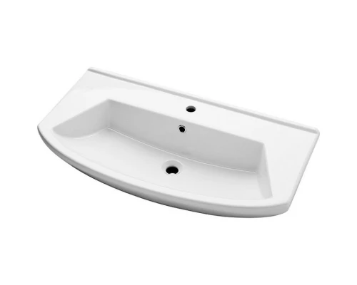 Тумба с раковиной бежевый глянец/белый глянец 90,6 см Bellezza Альфа 4638815110070 + 4660018640153