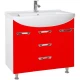 Тумба с раковиной красный глянец/белый глянец 90,6 см Bellezza Альфа 4638815110032 + 4660018640153