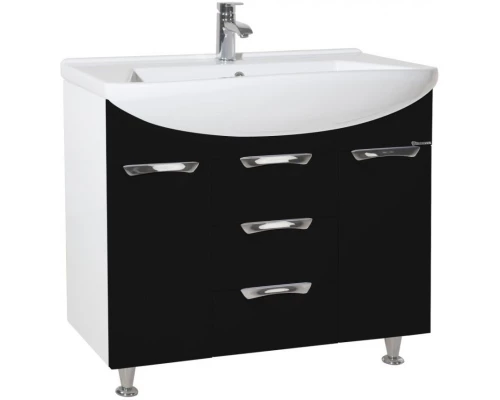 Тумба с раковиной черный глянец/белый глянец 90,6 см Bellezza Альфа 4638815110049 + 4660018640153