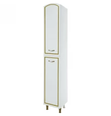 Пенал напольный с бельевой корзиной белый глянец золотая патина R Bellezza Амелия 4620304081381